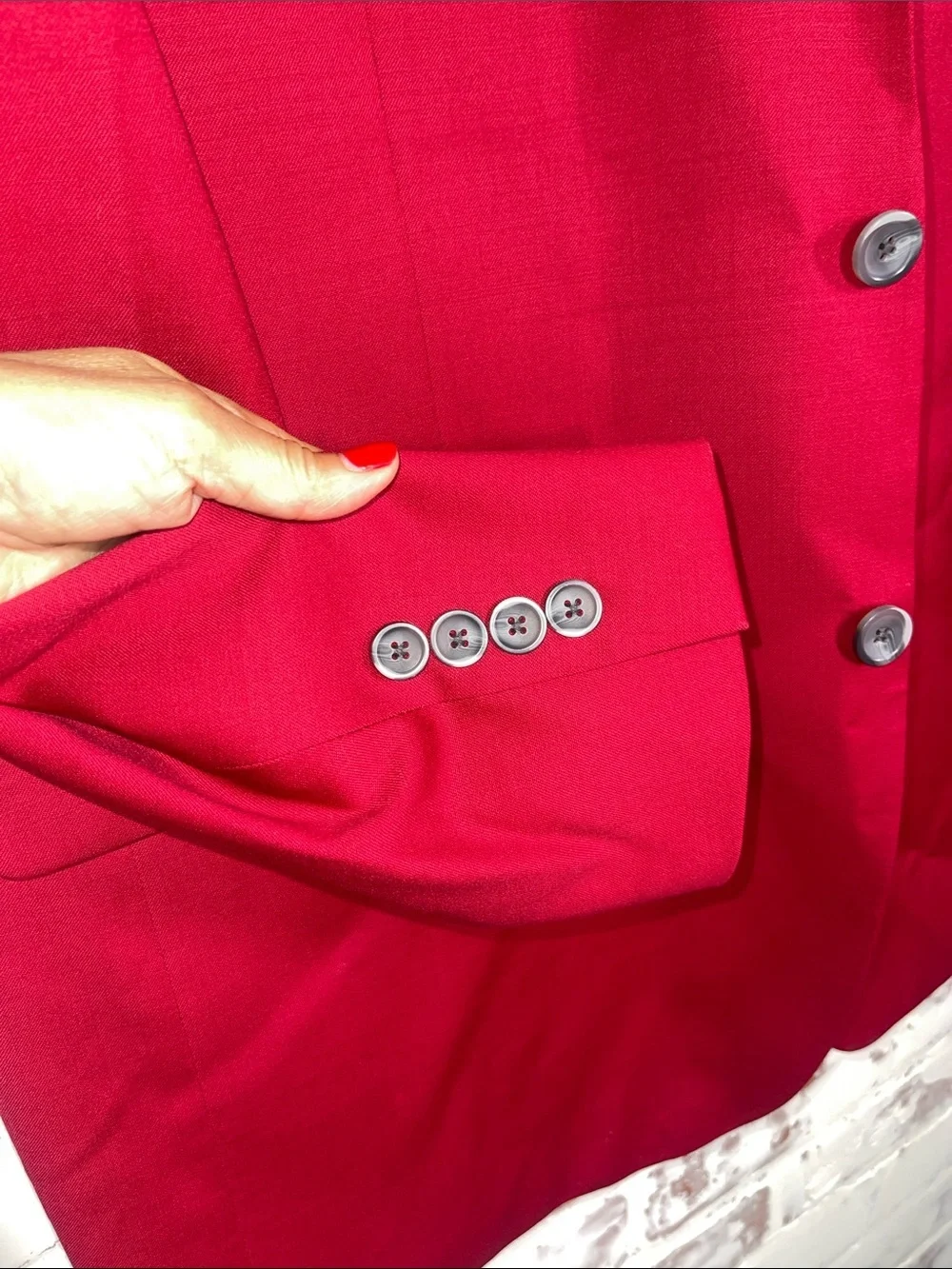 Mens Turnbury Red Blazer Sport Coat Modern Lux Statement Jacket Satin Finish 46L